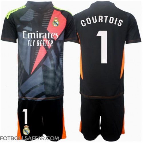 Real Madrid Thibaut Courtois #1 Målvakt Bortadräkt Barn 2024-25 Kortärmad (+ Korta byxor)